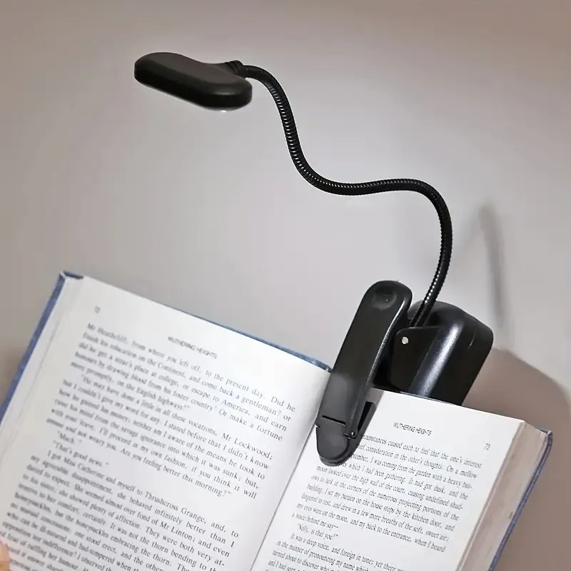 Book Light Flexible - Klipsli Mini LED Kitap Işığı, Akülü