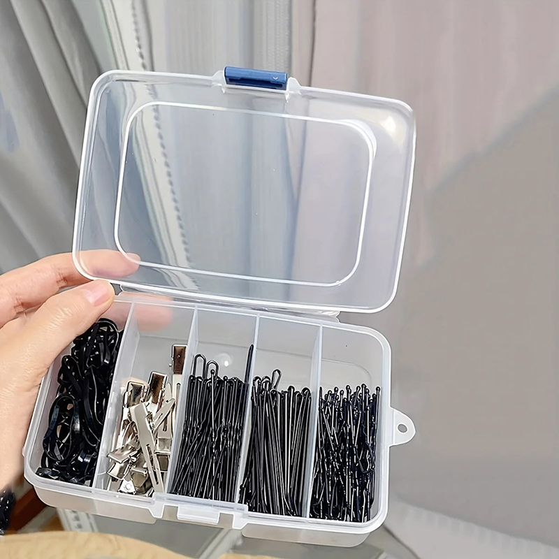 Accessories Travel Jewelry Box - Yeni【Şeffaf 5/6 Izgaralı Taşınabilir Plastik Saç