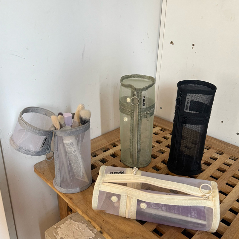 Travel Accessories Toiletries - Taşınabilir Fileli Çift Amaçlı Makyaj Fırçası