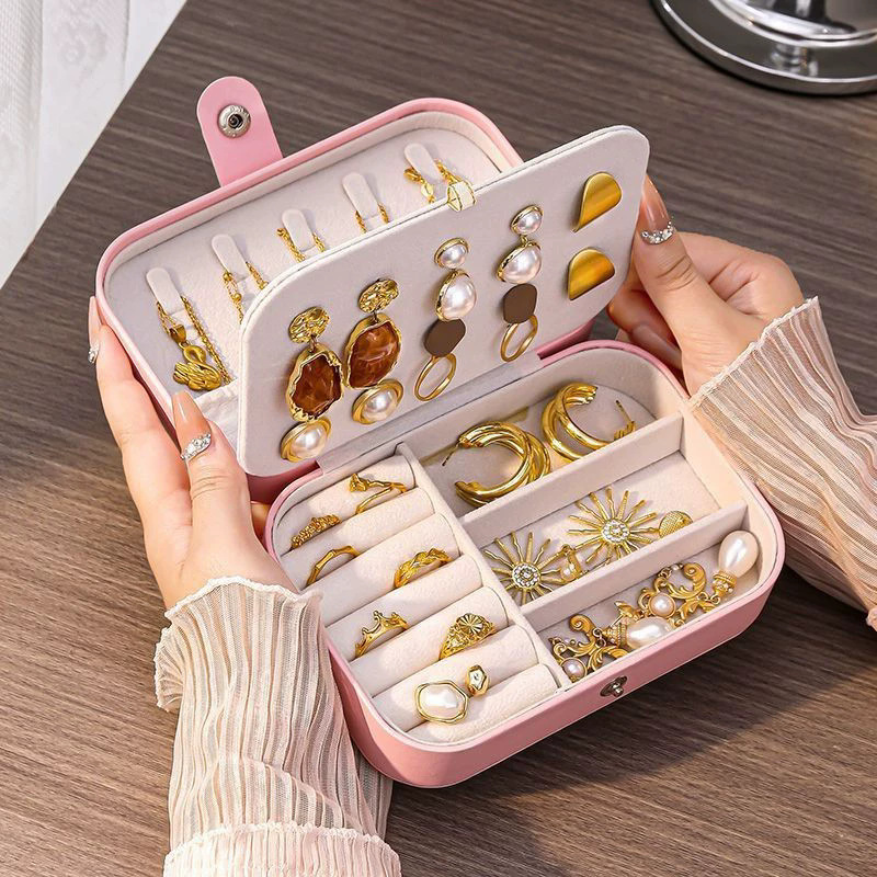 Accessories Travel Jewelry Box - Antioksidan Taşınabilir Seyahat Mini Mücevher Kutusu