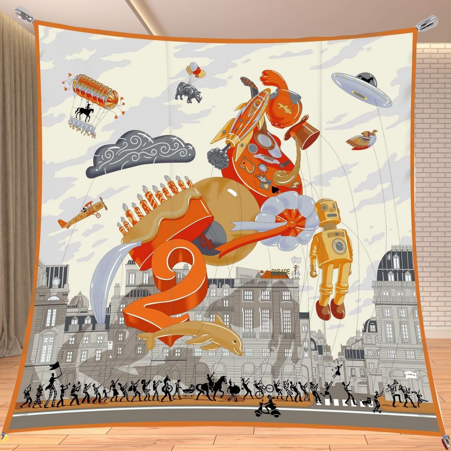 Travel Accessories Unisex - 90cm dimi ipek benzeri kare eşarp