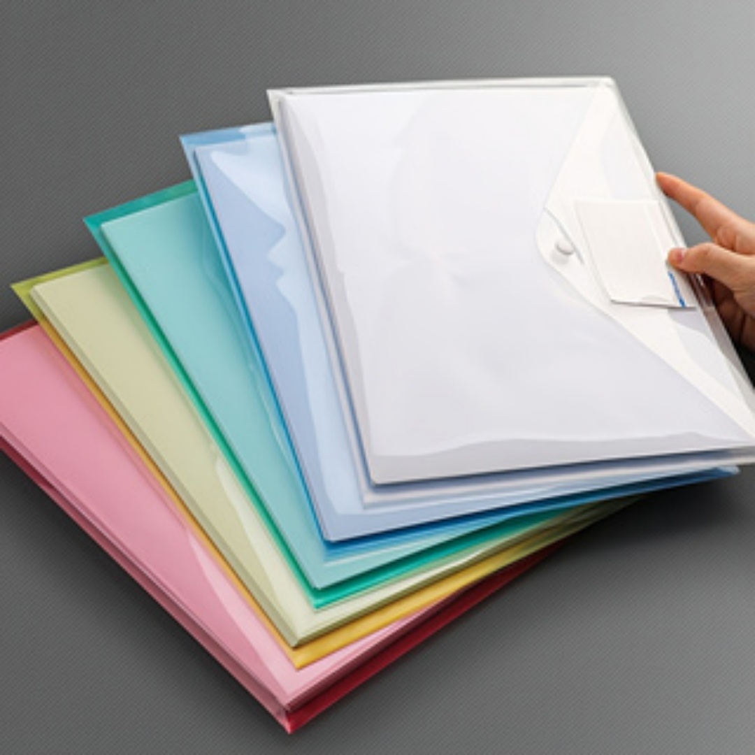 Document Organizer Folder - Rastgele Renkli A4 Şeffaf Su Geçirmez