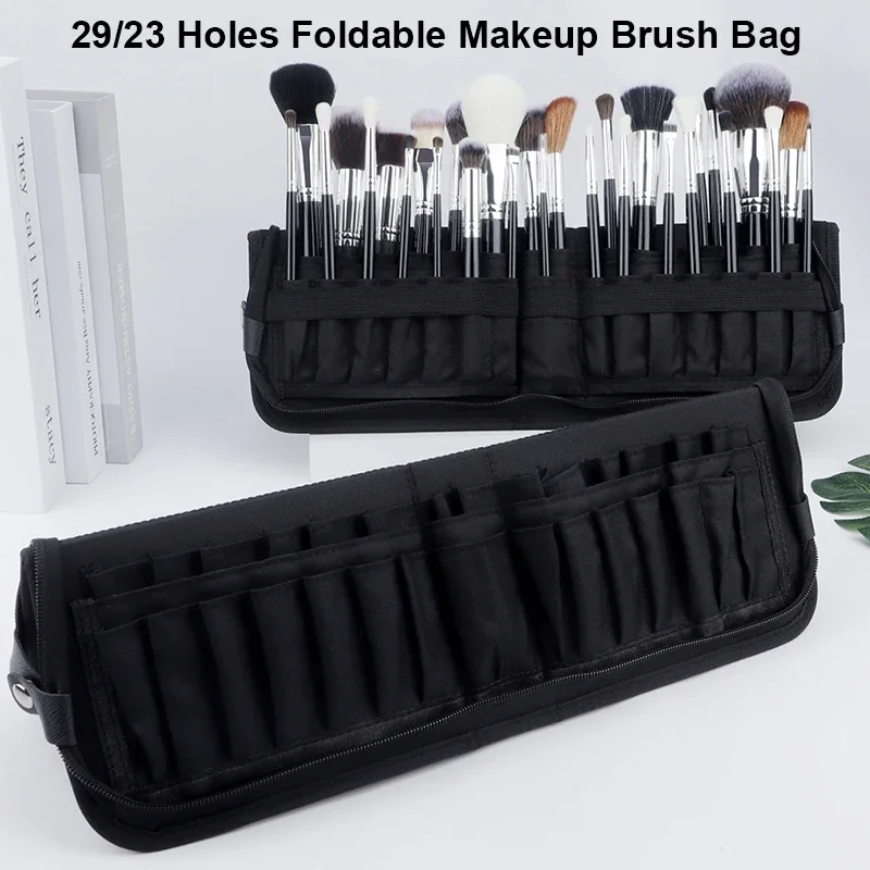 Travel Accessories Toiletries - 29/23 Delik Katlanabilir Makyaj Fırça Çantası