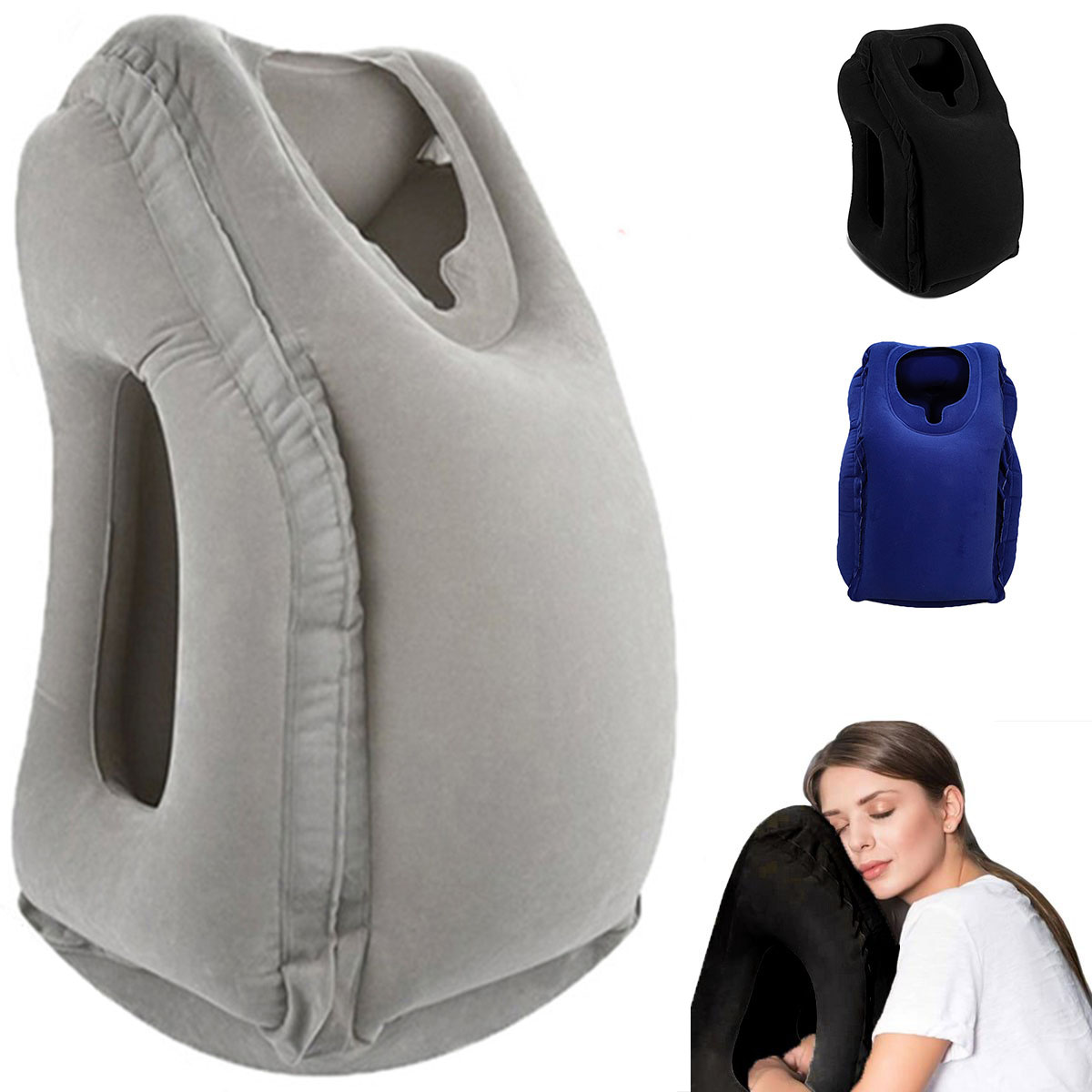 Travel Accessories Long Haul - Şişirilebilir Seyahat Yastığı, Boyun ve Baş
