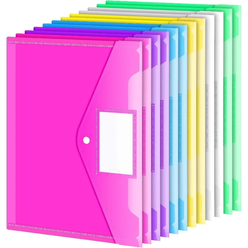 Document Organizer Folder - 10 adet A4 Klasörler Plastik Zarflar