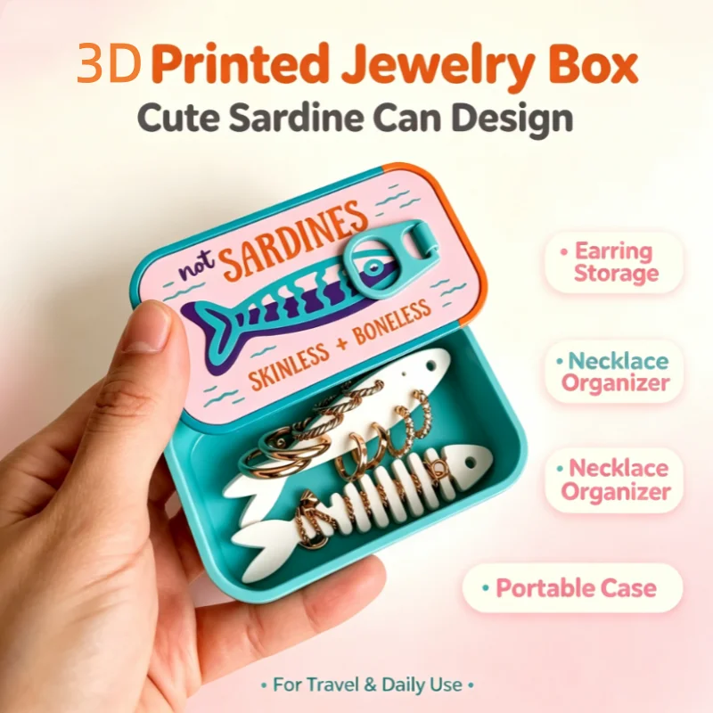 Sardalya Baskılı Mini Teneke S - Accessories Travel Jewelry Box incelemesi ve fiyatı