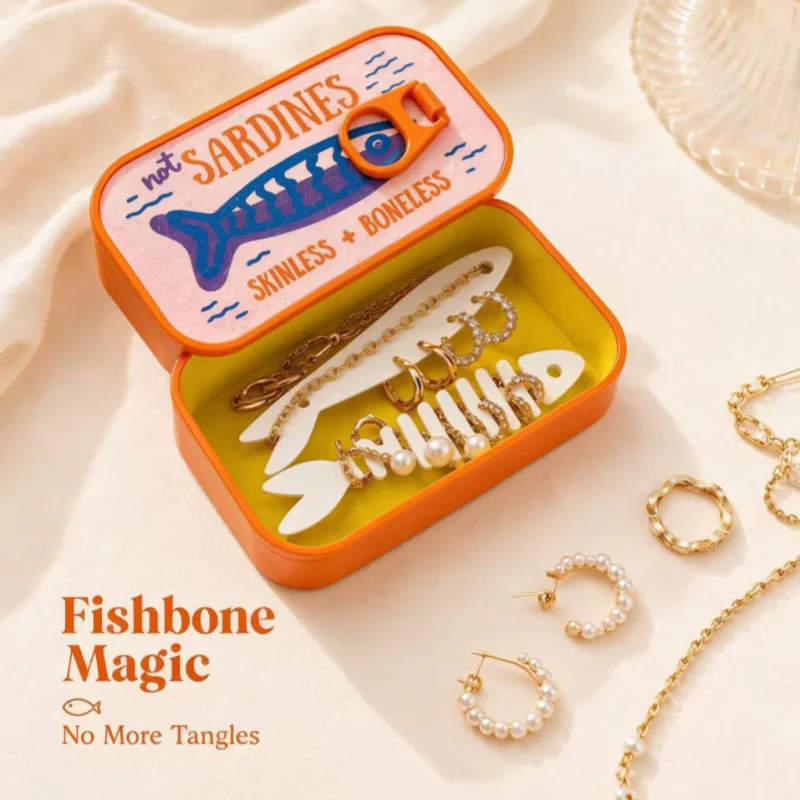 Sardalya Baskılı Mini Teneke S - Accessories Travel Jewelry Box incelemesi ve fiyatı