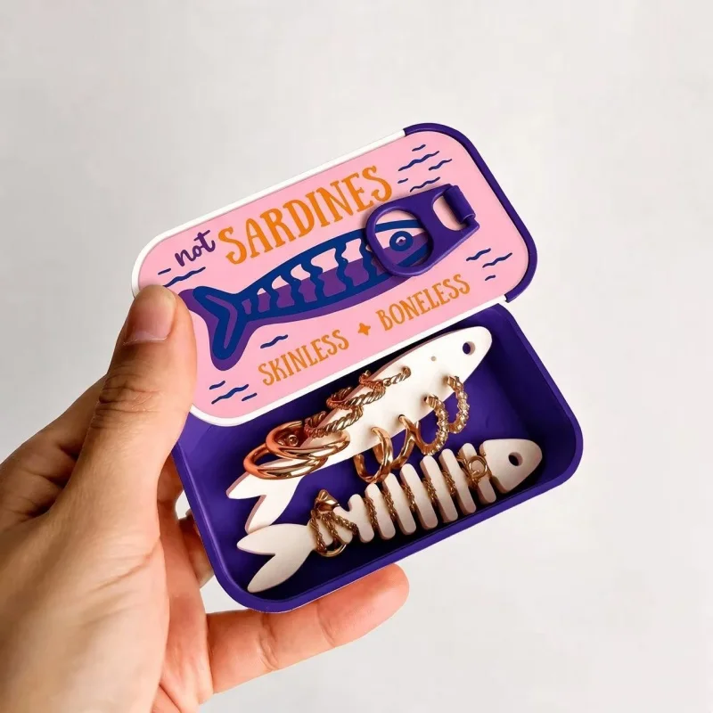 Sardalya Baskılı Mini Teneke S - Accessories Travel Jewelry Box incelemesi ve fiyatı