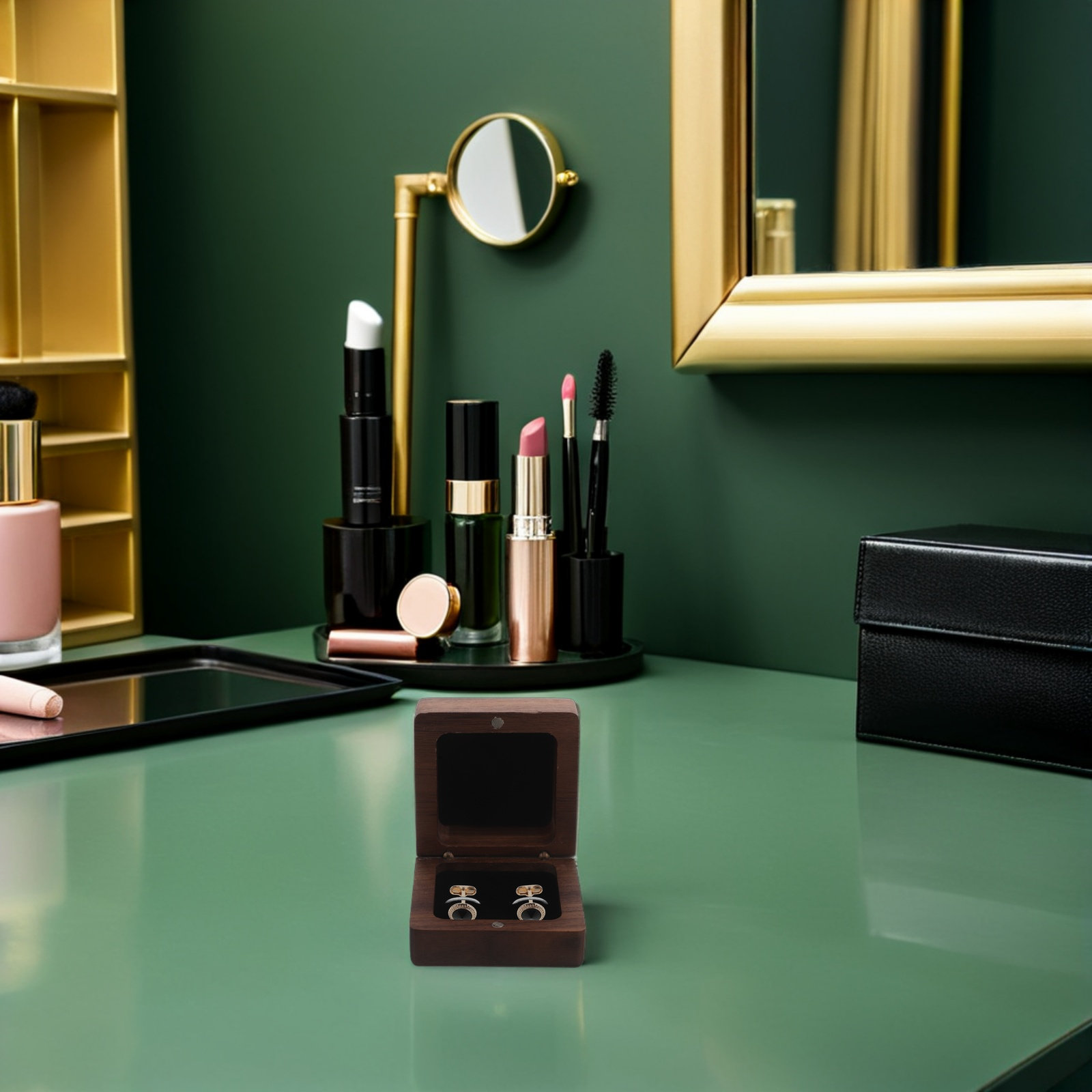 Kare Siyah Ceviz Ağacı Manşet  - Accessories Travel Jewelry Box incelemesi ve fiyatı
