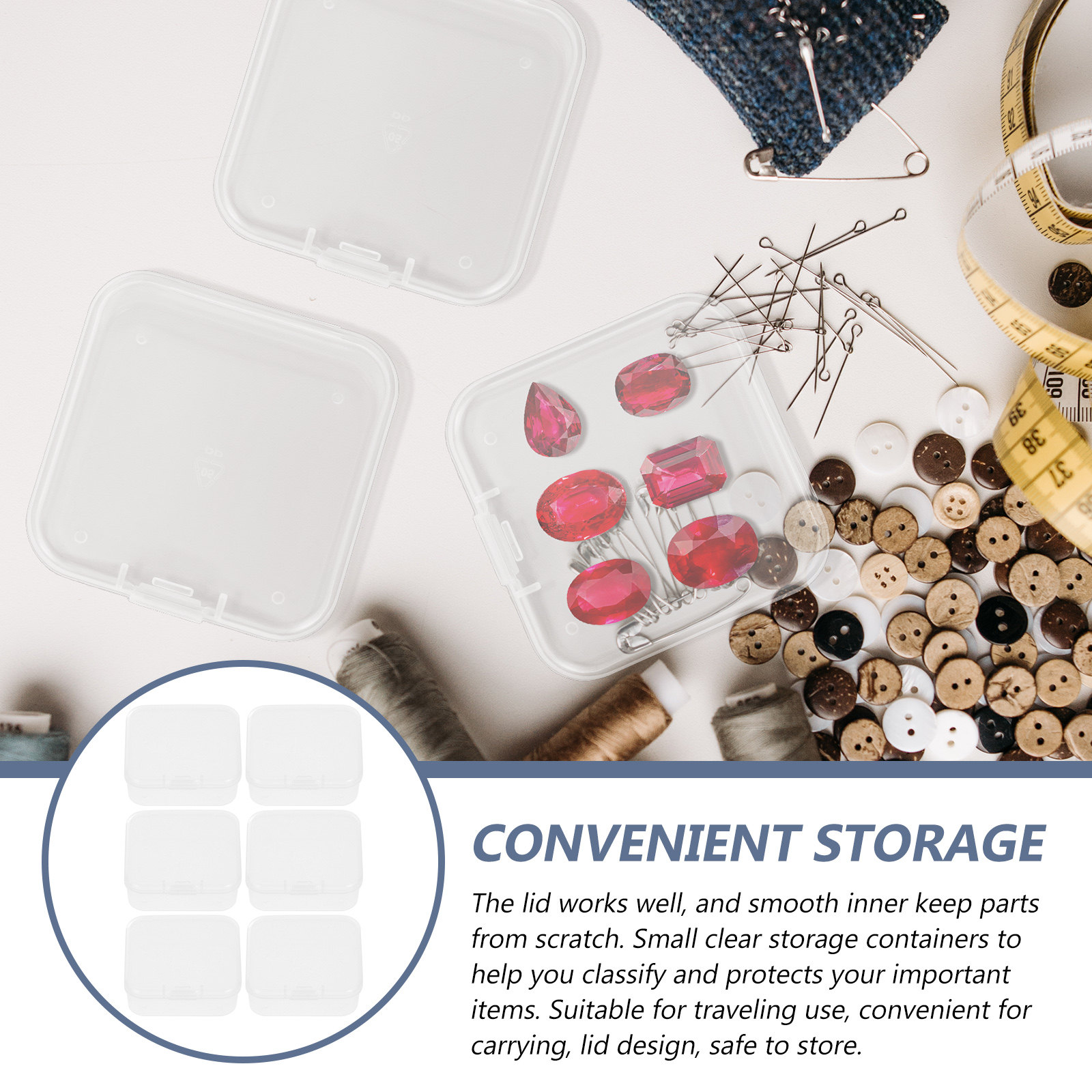 6 adet saklama kutuları şeffaf - Accessories Travel Jewelry Box incelemesi ve fiyatı